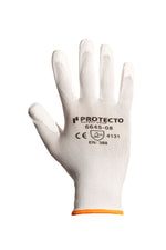 Cargue la imagen en el visor de la galería, Guante de nylon blanco con poliuretano en palma y dedos 6645