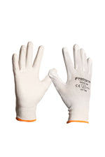 Cargue la imagen en el visor de la galería, Guante de nylon blanco con poliuretano en palma y dedos 6645